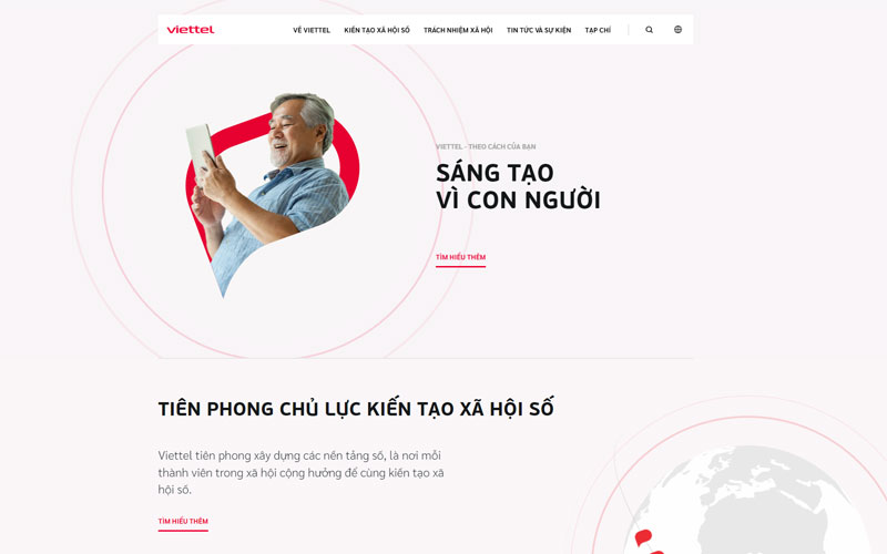Mẫu trang web c&ocirc;ng ty viễn th&ocirc;ng tối giản